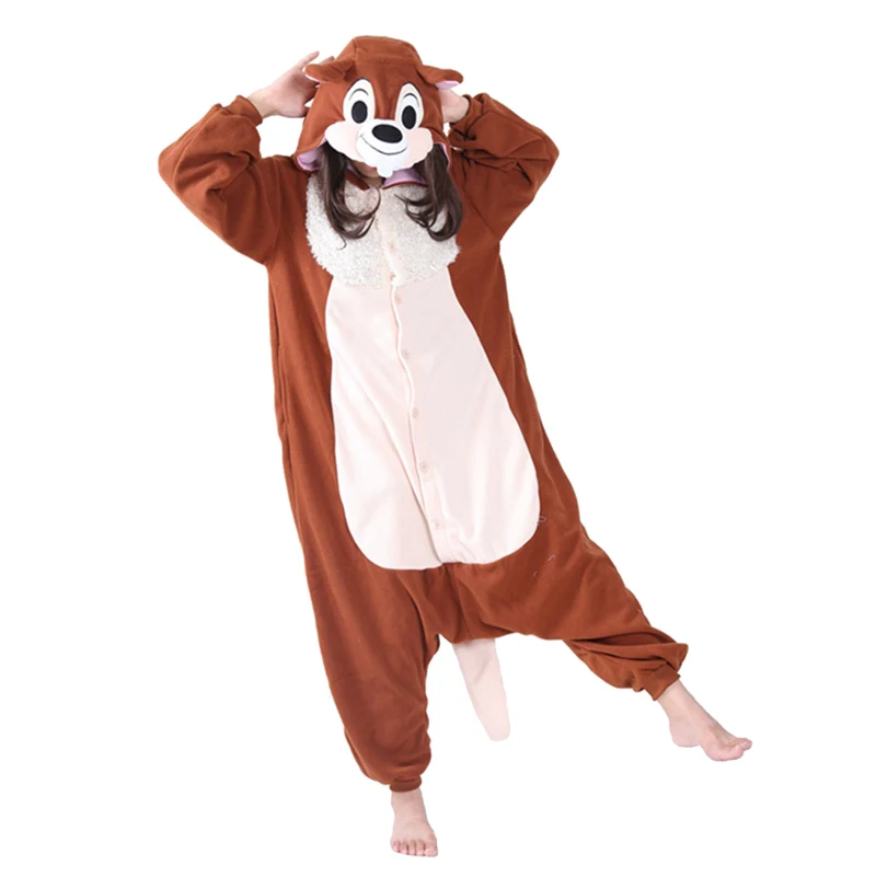 Chipmunks Full Body Clothes Kigurumi Squirrel Onesies For Adults Cosplay Costume Anime Sleepwear One-Piece Pijamas Christmas kigurumi pajamas onesies cosplay pajamas onesies