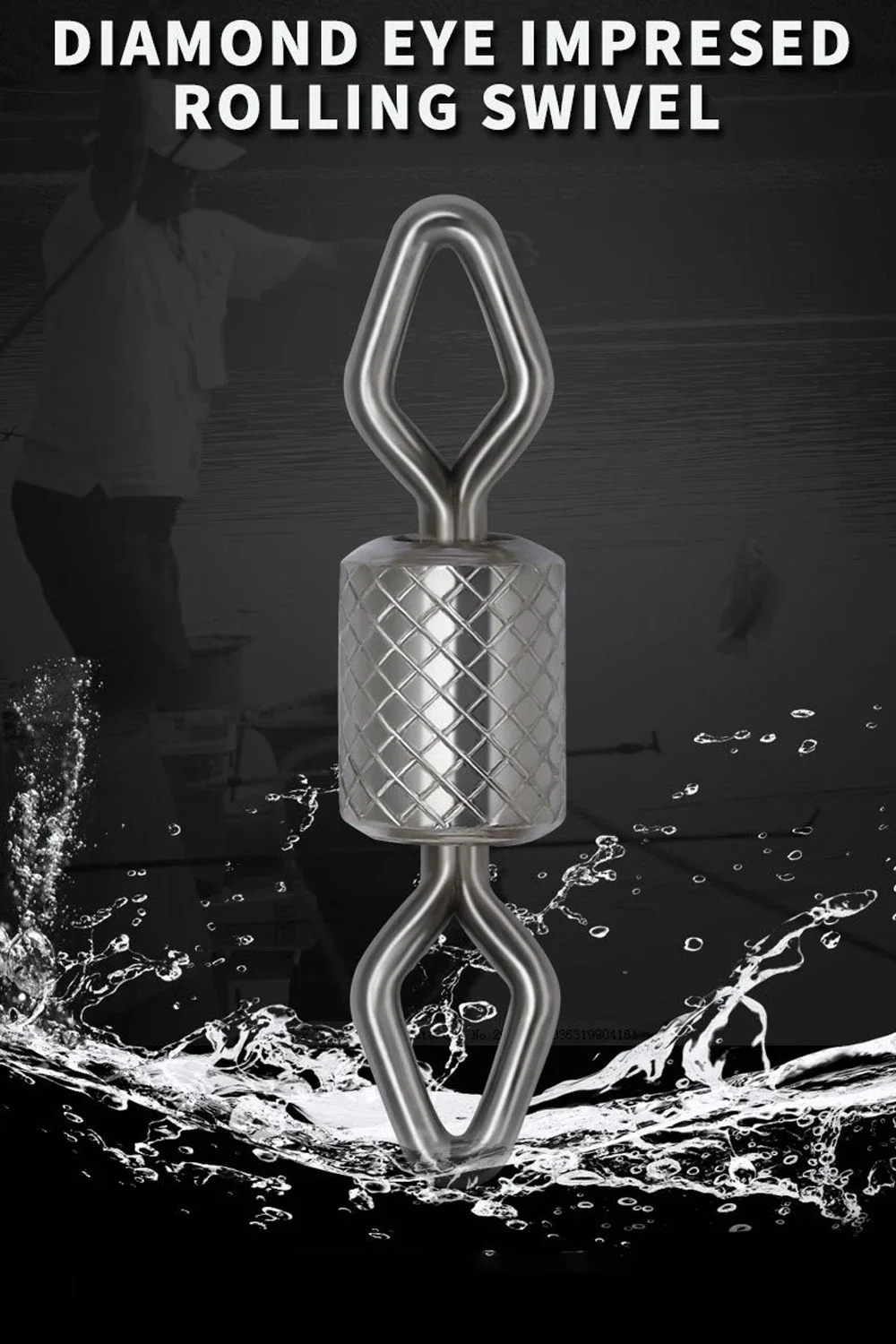 Dndyuju 50 stücke Angel fass rollende Wirbel Diamant muster Messing drehbar Angelhaken Stecker Angel zubehör Werkzeuge – Detail 5