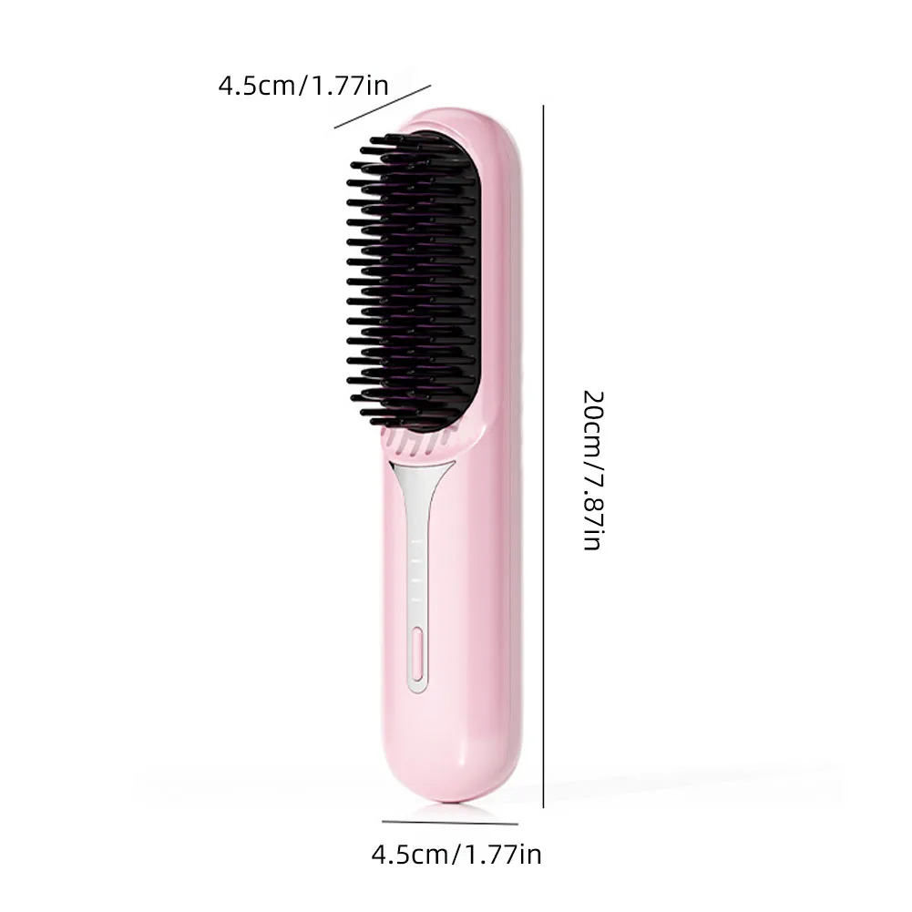 Wet Dry Hair Straightener Portable Hair Comb Cordless Hair Straightener Brush with Fast Heating Negative Ions for Fluffy Curly 5