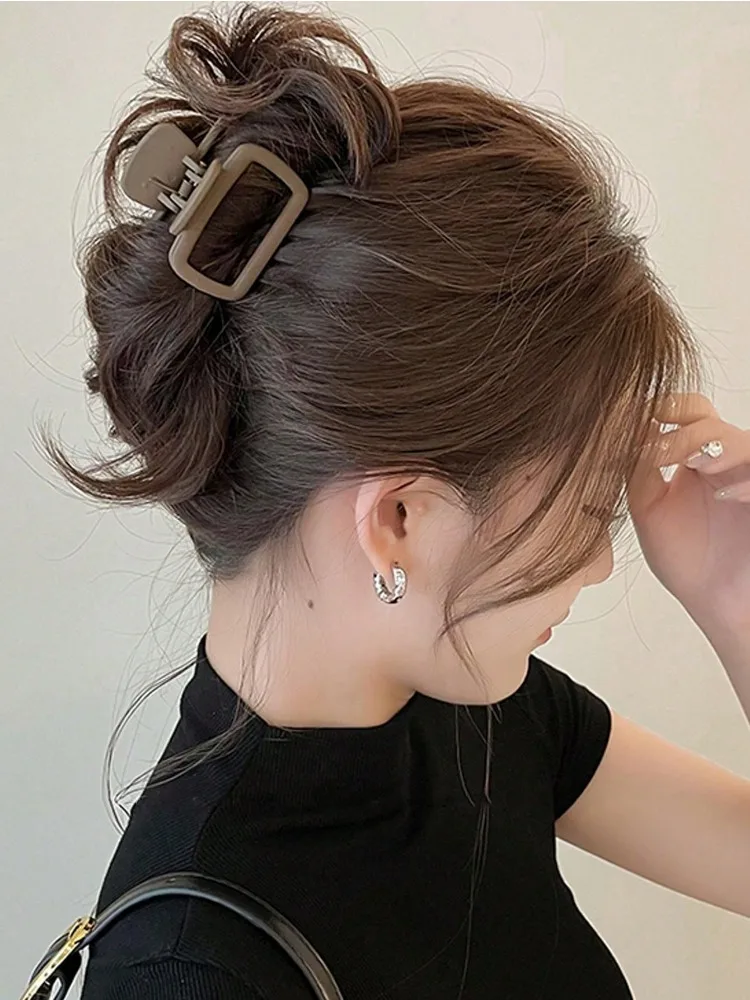 4pcs Women's Square Lightweight Hair Claw Clip Fashionable Elegant Hair Accessory Clip Suitable Hair Styling Makeup 4