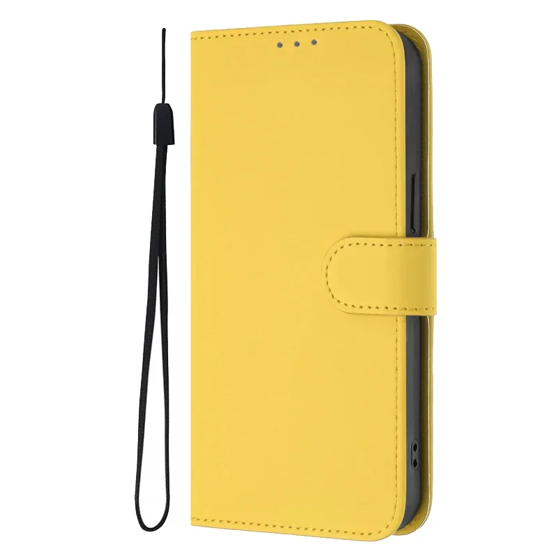 Candy Color Flip Stand Leather Phone Case - Universal Fit