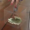 Transparent Bank Box Durable Acrylic Saving Money Box Transparent Piggy Bank Cube Saving Coins Storage Box Money Saving 12cm 3