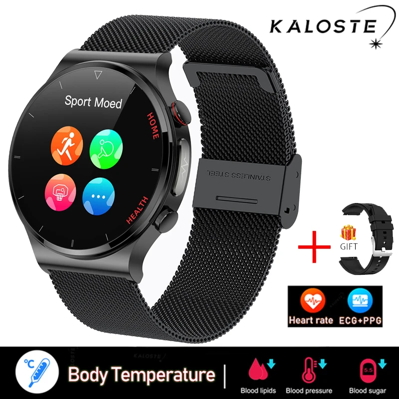 New Health Smart Watch Men ECG+PPG Heart Rate Blood Pressure Watches Body Temperature Fitness Tracker Smartwatch For Samsung+Box 