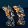 Natural Yooperlite Crystal Quartz Flame Stone Dragon Head Hand-Carved Crafts Ornaments Reiki Minerals Office Decoration Gift 3