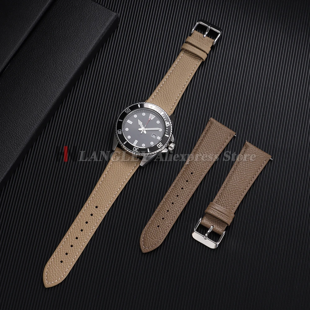 Epsom Leather Quick Release Watch Strap with Handmade Palm Pattern