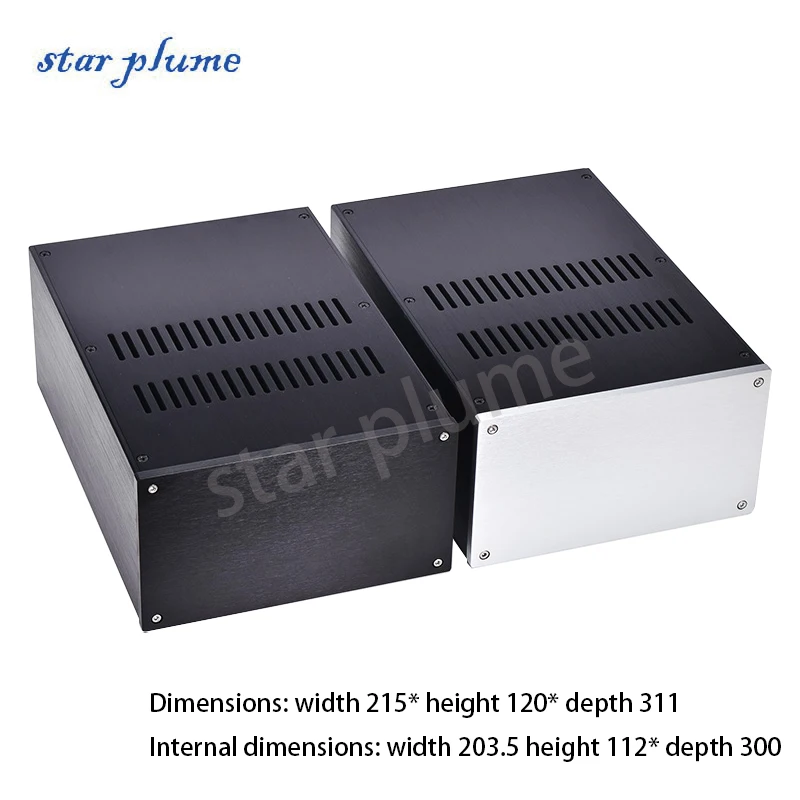 (215*120*311mm) JC2212 All Aluminum Amplifier Case Power Supply/Decoder/Preamp Case Vacuum Tube Amplifier Chassis Shell DIY Box all aluminum power amplifier case preamplifier case decoder shell （231 189 44mm）hifi alluminio amplifier chassis shell diy box