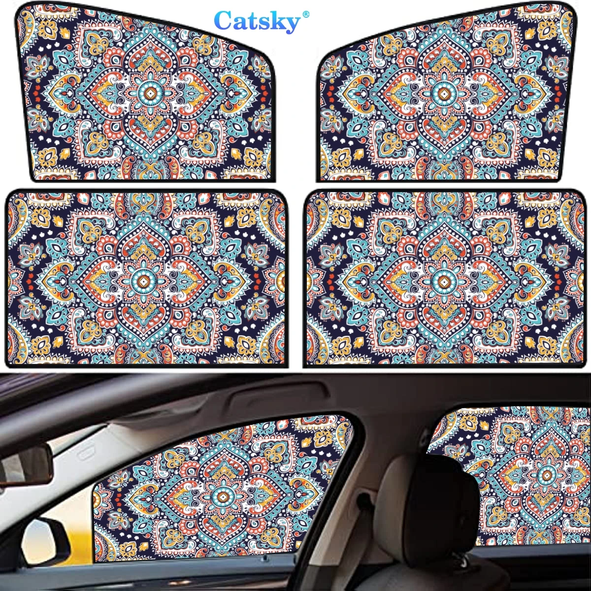 

4 Pieces Privacy Car Window Sun Shades Magnetic Blackout Car Window Covers Car Curtains Car Window Sun Shades Covers Auto