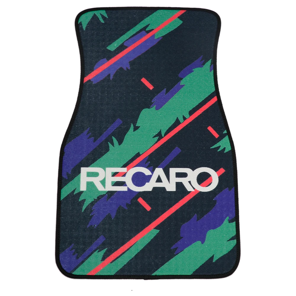 4pcs RECARO Le Mans Confetti Fabric Mat Plush Rug Carpet Anti-Slip floor mats JDM car mats Pad Protector