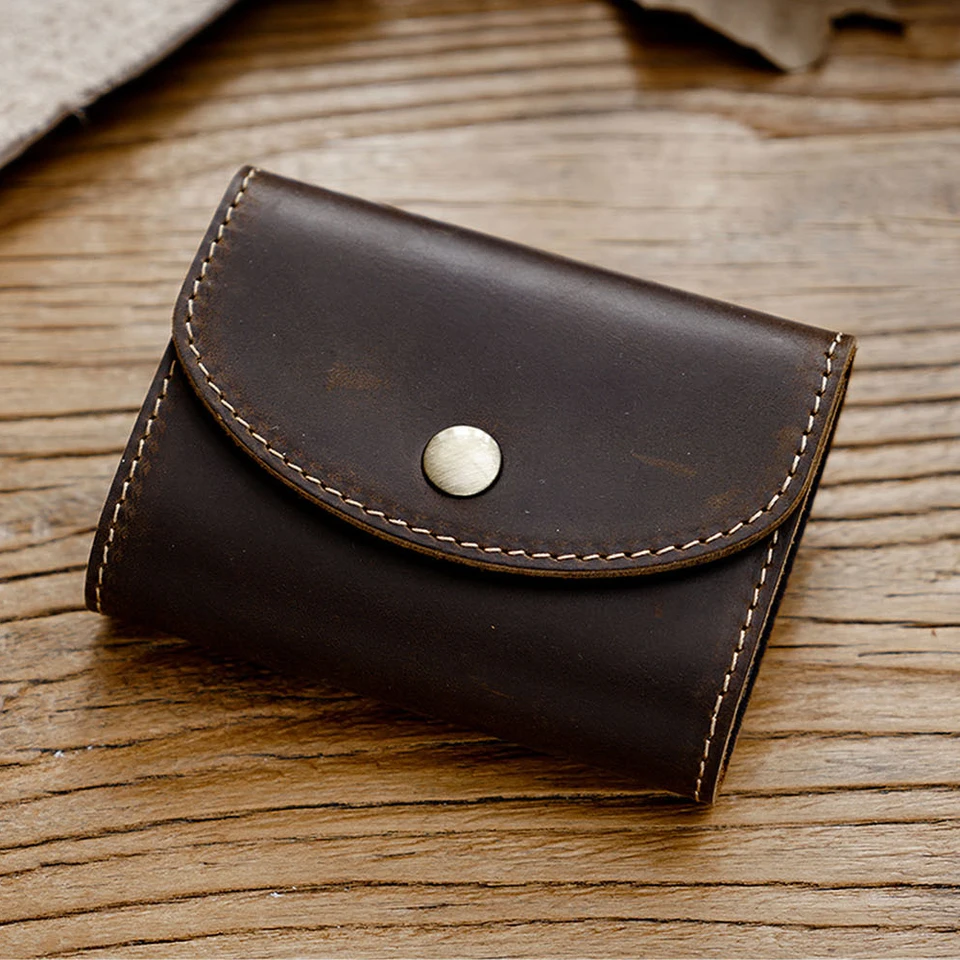 Card Holder Vintage Genuine Leather 12-Card Slot Accordion