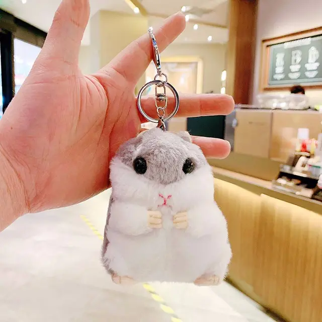 Hamster Keychain Backpack Charms Stuffed Animals Keyring Hamster