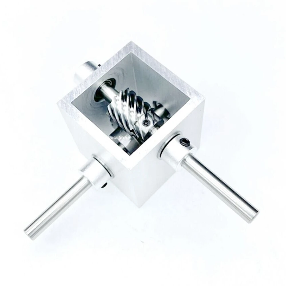 1: 2 Micro Right Angle Gear Reducer Accelerator 6MM 10/20 Teeth Aluminum Alloy Helical Gear Transmission Corner Device