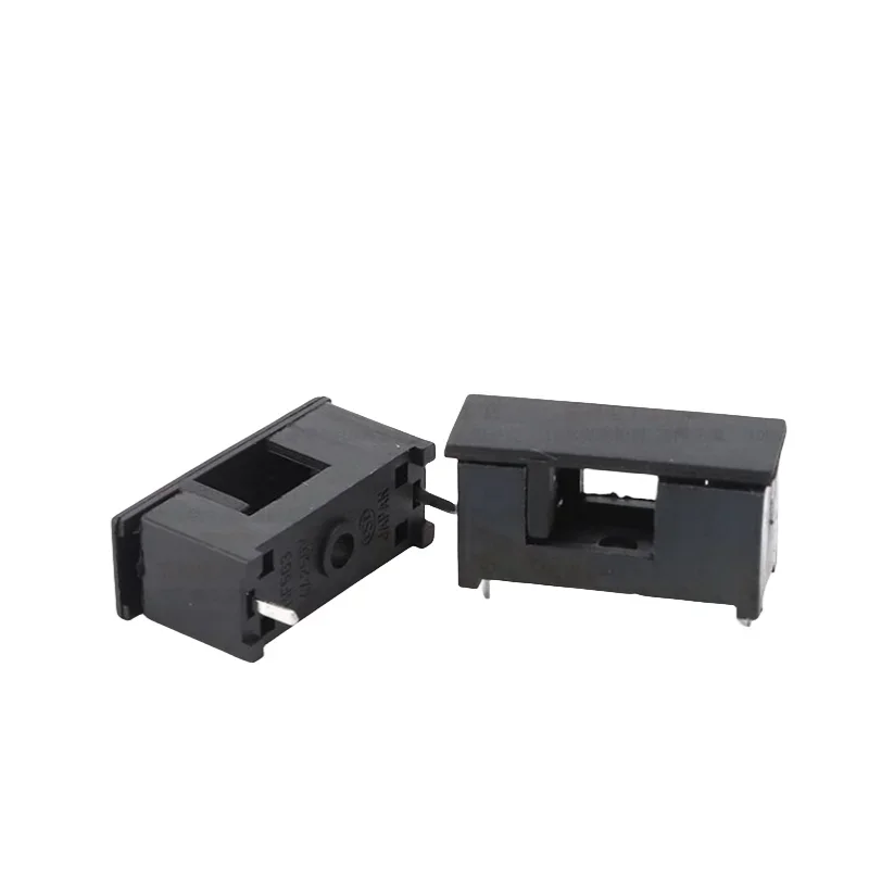 

10PCS 5X20MM Fuse Holder PCB Welded Plate Fuse Holder 5*20 Black Fuse Box MF563 4A 250V With Cover