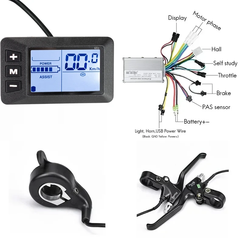 モーターコントローラー スクーター用 【新品】ブラシレスコントローラ 電動自転車 統合ブラシレスモーター付き電動自転車コントローラー,液晶