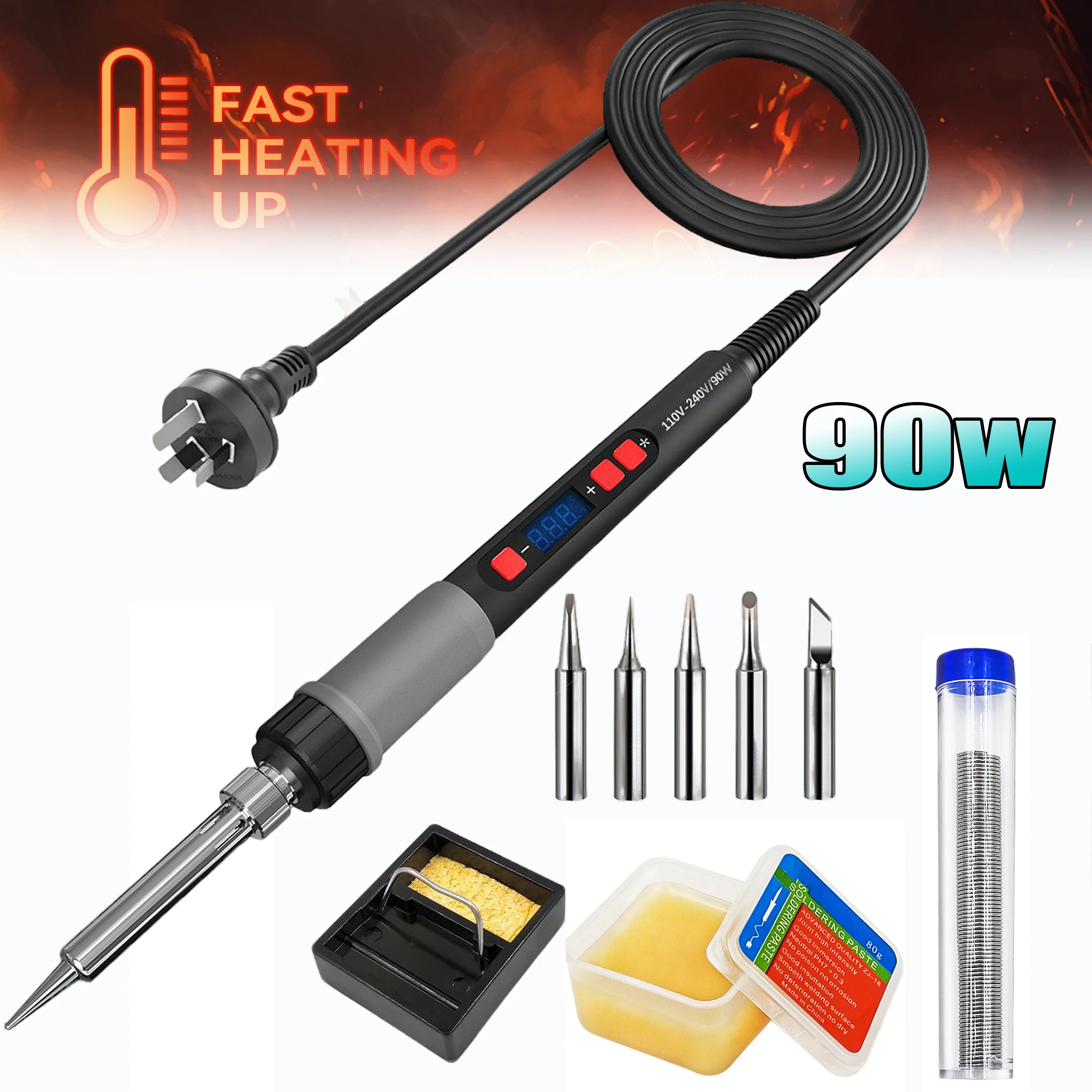 ILIBILIB Soldering Iron Kit 90W Electronics Welding Irons Solder Tools Adjustable AU
