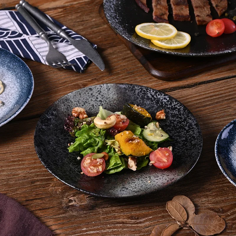 

Ceramic steak plate, breakfast plate, dessert plate, ceramic tableware, meal, Japanese tableware, Western dish