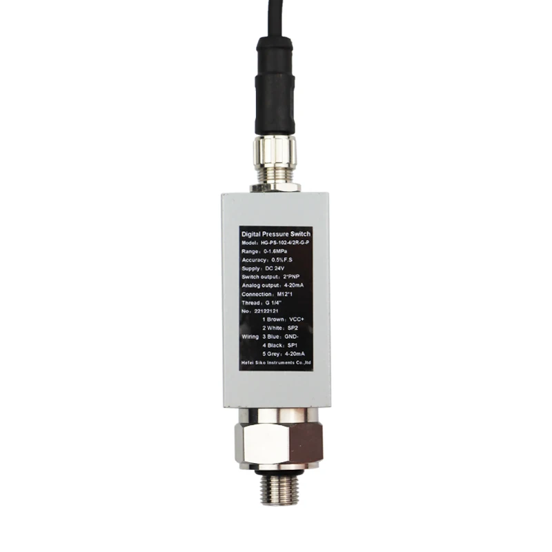 10-25 Bar Pressostato Olio Regolabile Dc 24V 1/8 Npt 5 Fili M12 Connessione Elettrica Display Digitale A Led