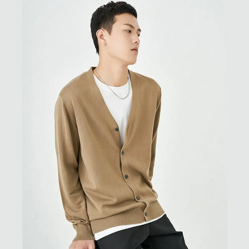 

Cardigan Men Knitting Sweaterscoat 2023 New Spring Autumn Casual Sweater Jackets Solid Colour High Quality Knitted Cardigan Man