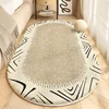 Retro Style Bedroom Decoration Plush Carpet Oval Bedside Rug Fluffy Soft Carpets for Living Room Home Washable Thicken Floor Mat 3