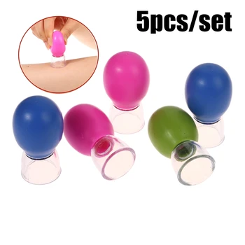 5 pezzi di coppettazione in silicone per massaggio per il corpo, viso, collo, occhi, massaggiatore, serbatoio sottovuoto, cura del viso, strumento di bellezza antietà 1