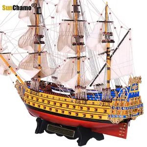 Модель плавного парусного судна Sunchamo, большая модель, офисное украшение, новоселье, открытие отеля, лобби, Современный домашний декор ручной работы