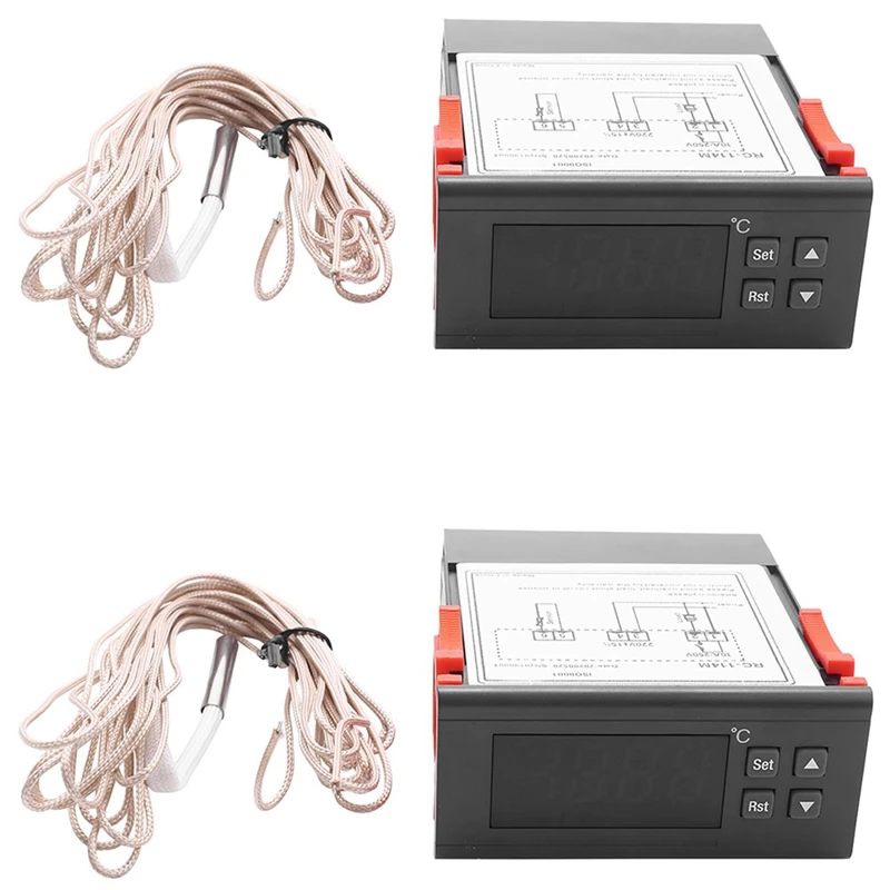 

Promotion! 2X 220V/30A Digital Temperature Controller Rc-114M Thermostat Relay Output -30-300 Degree With Ntc Sensor