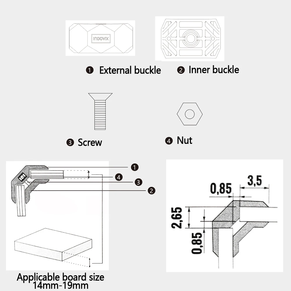 4PCS Furniture Connecting Piece, Structural Piece, Plate  90 ° Connection, Woodworking DIY Clip Playwood It Creativity