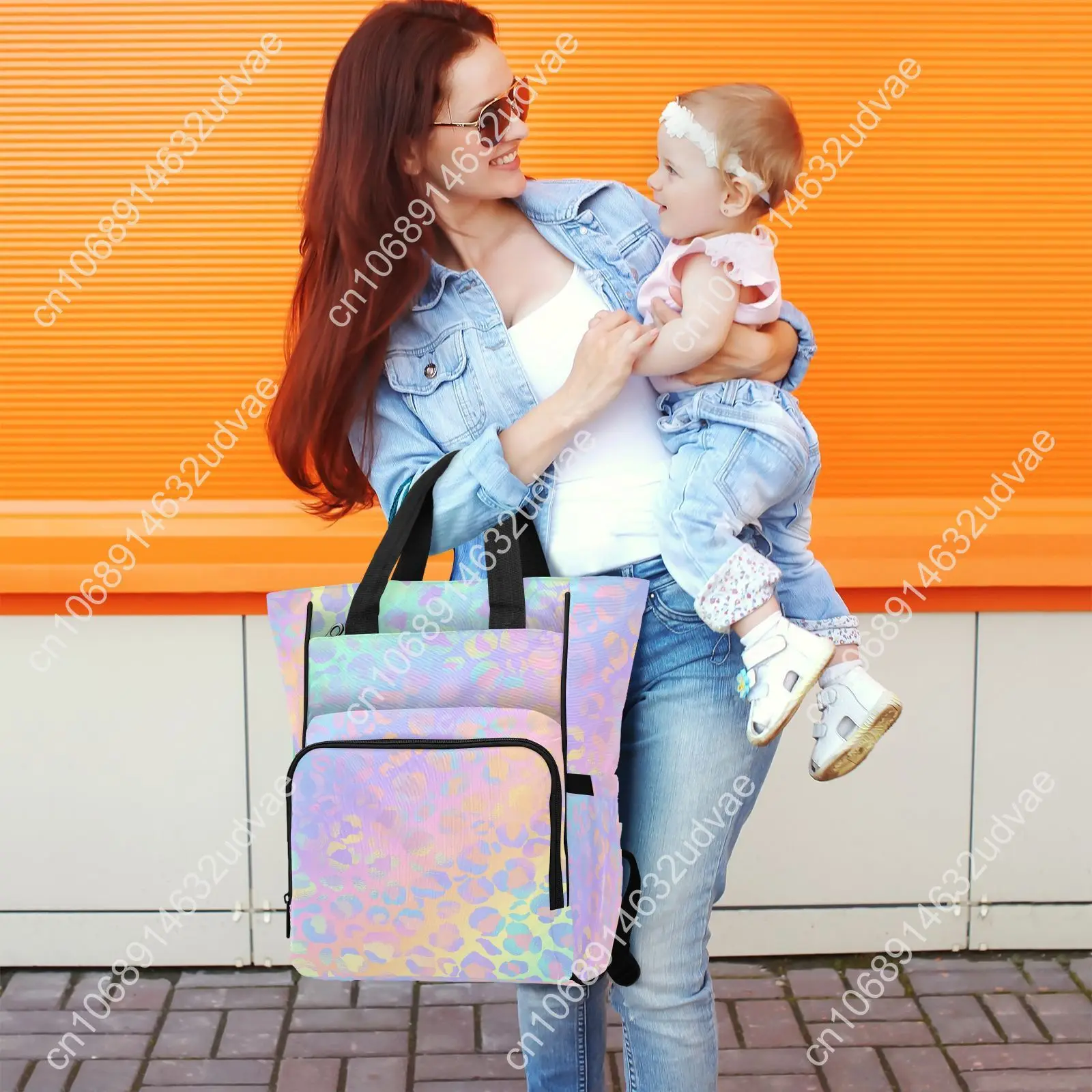 Fashion Mummy Maternity Nappy Large Capacity Nappy Bag Leopard Print Travel Backpack Nursing Bag For Baby Care Women's Bag