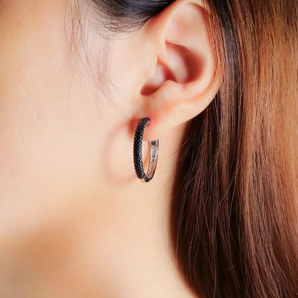 GZ ZONGFA Authentic 925 Sterling Silver Hoop Earrings for