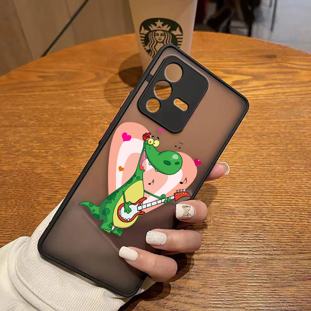 thumbnail image 1 of Matte Case for VIVO V25 V23E V23 V21 V20 V19 V17 V15 V11 Z1 Z6 T1 S16 PRO 5G Case Funda Coque Capa Shell Cute Cartoon Crocodile, 1 of 5