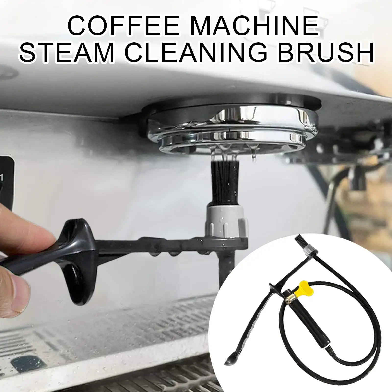 Cepillo de Limpieza para Cafeteras - Herramienta Limpiadora de Vapor a Alta Presión para Máquinas de Espresso, Limpieza 