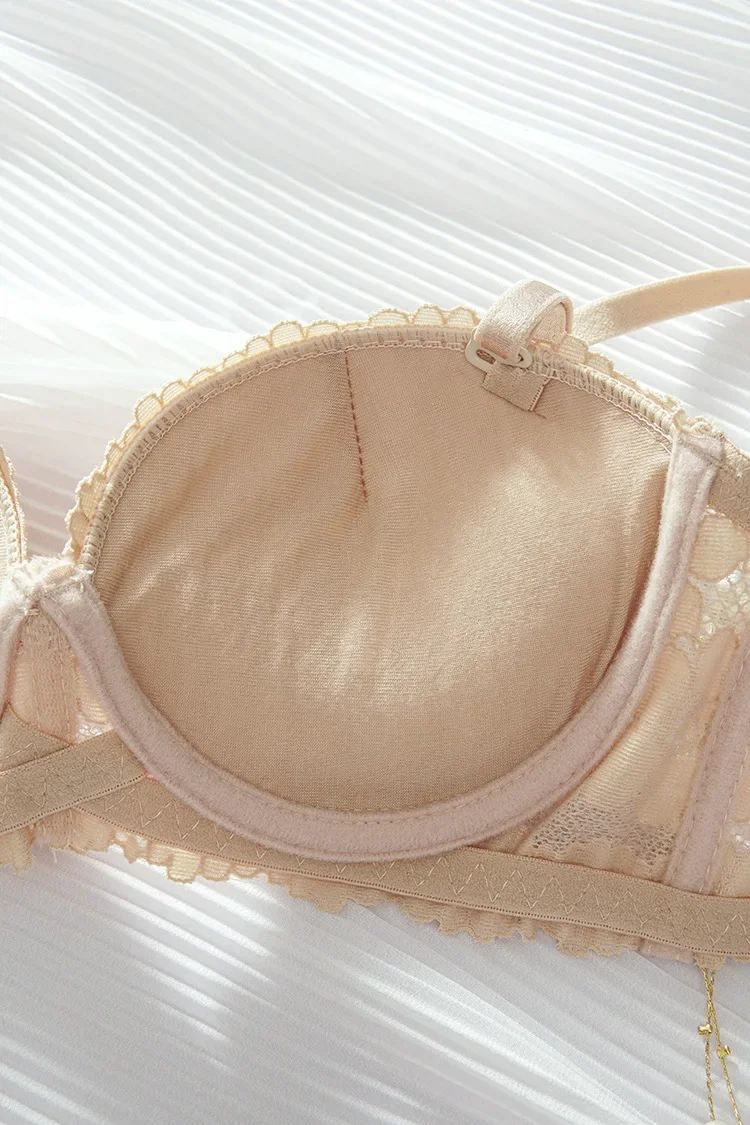 Thickened A Cup Bra - Womens Steel Ring Bralette for Small Breasts