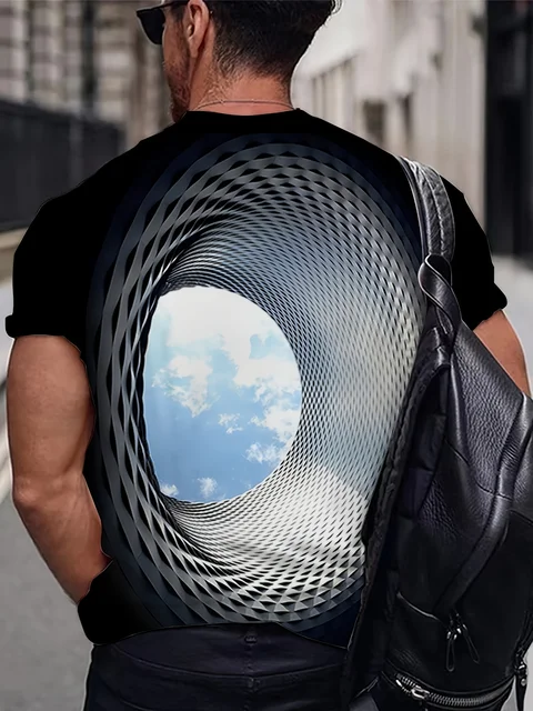 3D Illusion Print T-Shirt