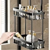 No-Drill Shower Caddy, Bathroom Glass Door Hanging Rack For Towels & Toiletries, Space-Saving Shower Storage Basket 5