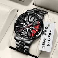 Fashion Luminous Watch Men's Hollowed Out Car Wheel Hub Business Waterproof Quartz Luxury Clock Wristwatch Sports High Quality 1