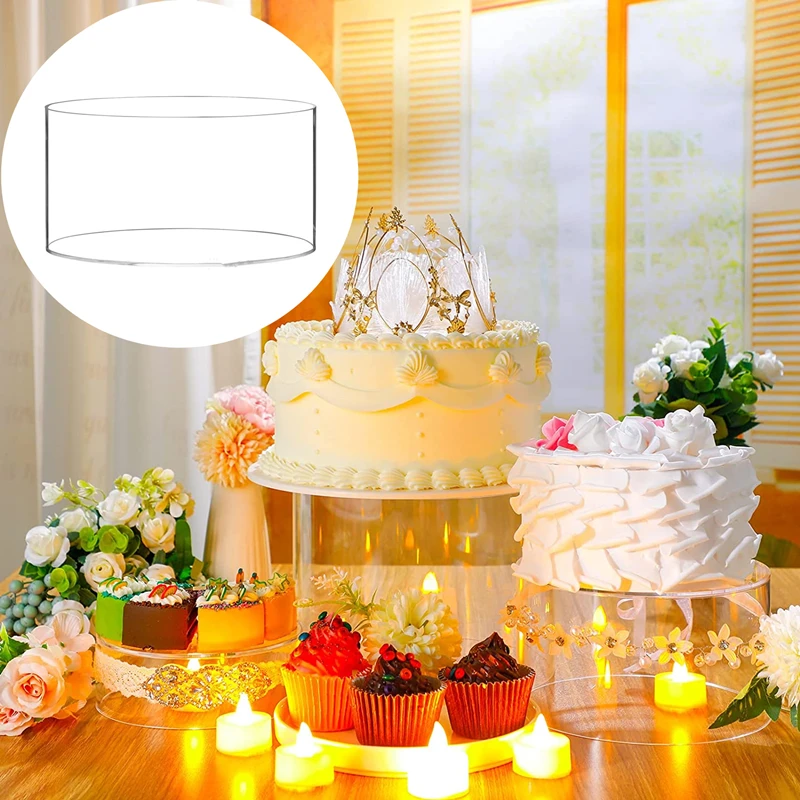 Transparent Round Acrylic Cake Display Board Cake Edge Smoother Scraper