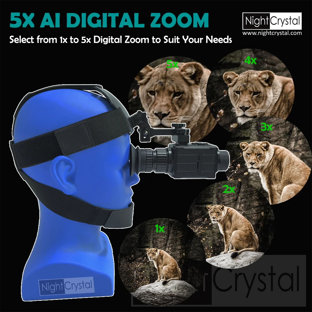 Megaorei NK006 1080P 디지털 사냥 야간 투시경 고글 헬멧 야간 투시경 단안 장거리 적외선 5X 줌  망원경-Freehip.co.kr