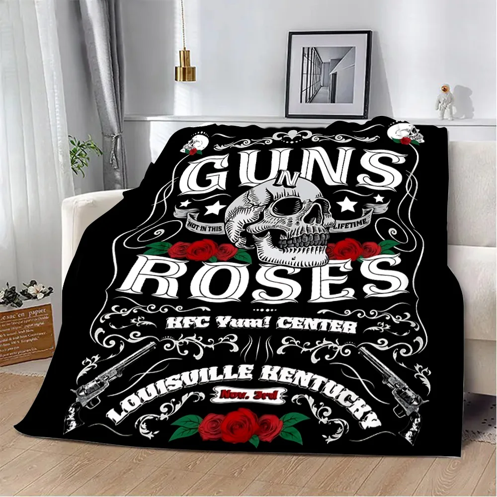 Printed Blanket Picnic Blanket Hot Band G-Guns N R-Roses Warm Blanket Soft and Comfortable Home Travel Birthday Gift 4