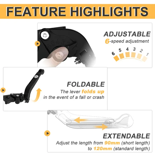 조정 가능한 브레이크 클러치 레버로 오토바이 라이딩 경험 향상