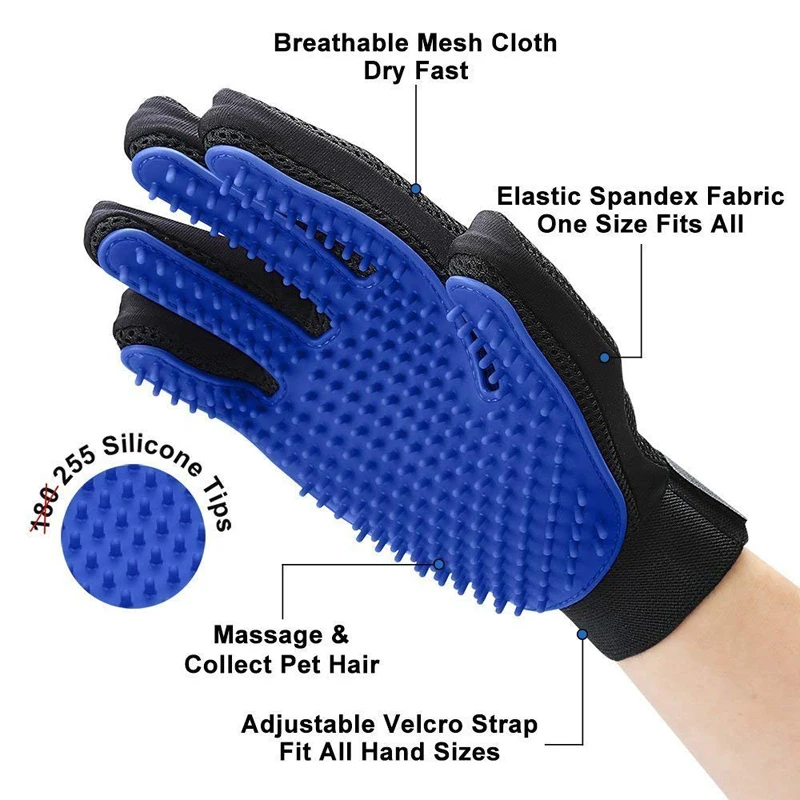 Cat Gloves Silicone Pet Grooming Glove For Cats Hair Brush