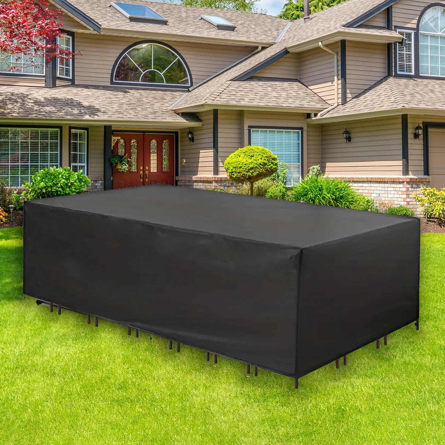 Large Size 210D Waterproof Outdoor Terrace Garden Furniture Cover Rain And Snow Chair Cover Sofa Table And Chair Dust