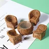 1Pc/1Set Dollhouse Miniature Simulation Fish Basket Basket Chair Table Furniture Model For Doll House Accessories Decoration Toy 1