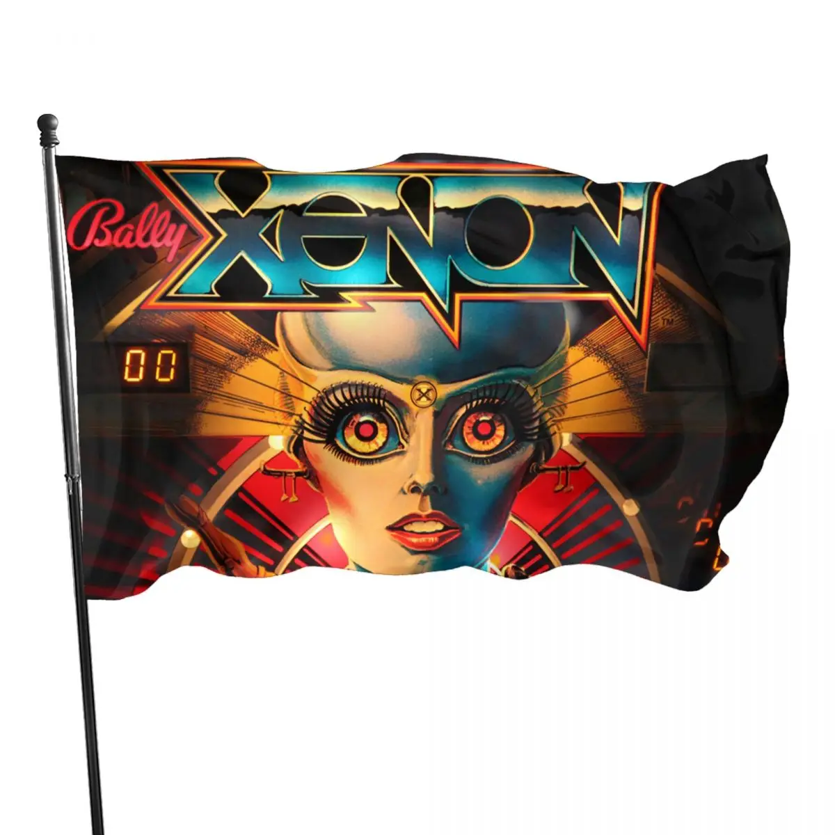 Pinball Allo Xeno Bandiere A Doppia Cucitura Con Occhielli In Ottone Per Decorazioni Per La Casa All'Aperto Per Interni Banner Banner Portatile