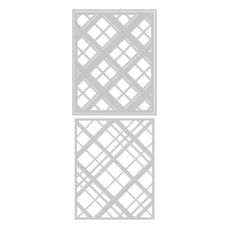 2pcs/set Diagonal Grid Background Frame Metal Cutting Dies for DIY Scrapbooking Christmas Halloween Paper Card Decoration Album