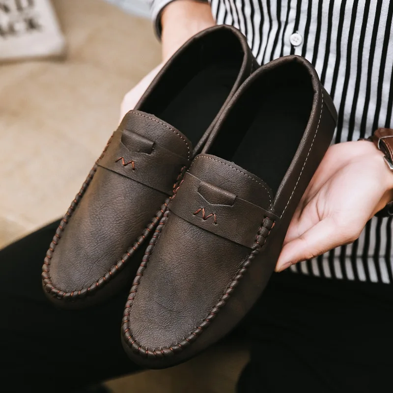 Müßiggänger Frühling 2023 Mode Boot Schuhe Mann Marke Leder Mokassins Männer Männer Bequeme Stick männer Casual Schuhe_voghion.com