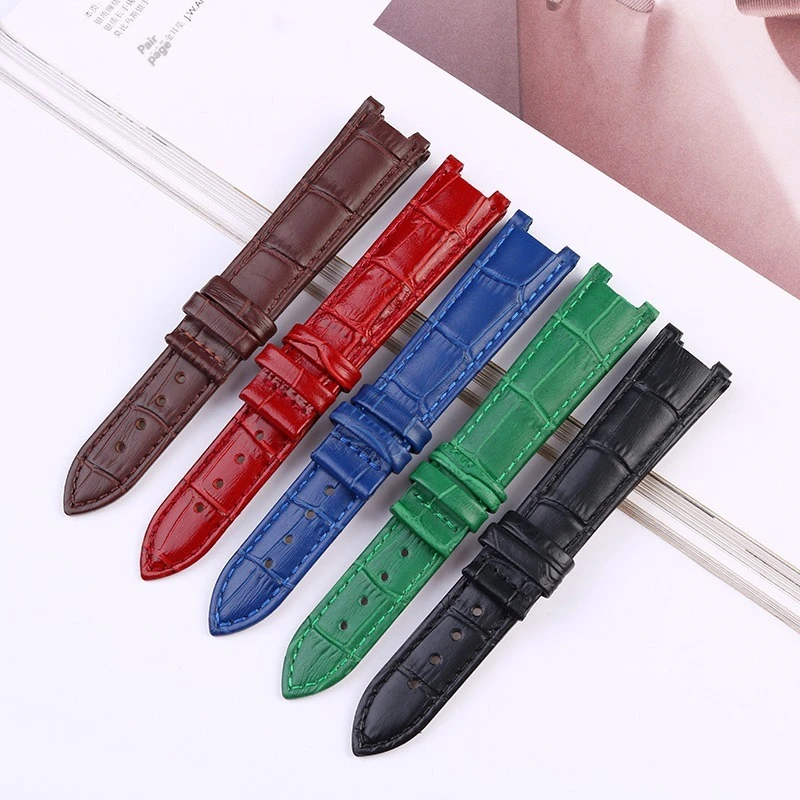 Elegant Green Brown Calfskin Cowhide Watch Strap