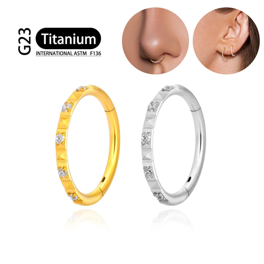 

ASTM F 136 Titanium G23 Piercing Nose Ring Earrings Hoop Round Tragus Cartilage Helix Daith Lip Body Piercing Jewelry For Women