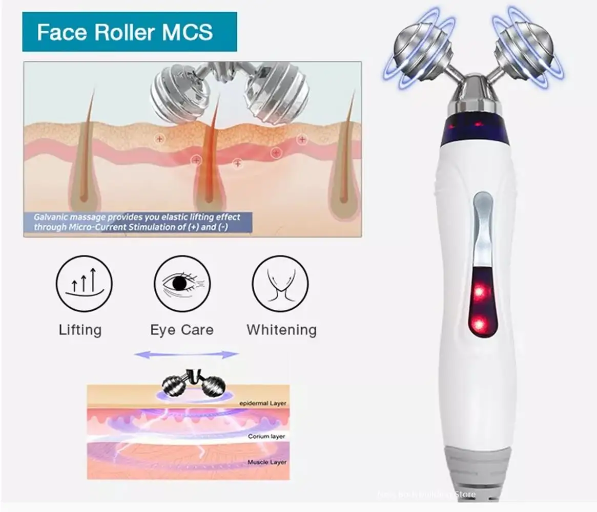 Home Care Aqua Peeling 7color led Microcurrent Bio massage roller Machine Skin Care Home Similar Abeluna machine