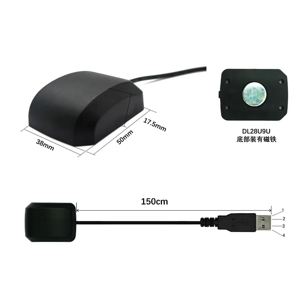Antenne USB du module GNSS haute précision, détaillée en gros plan