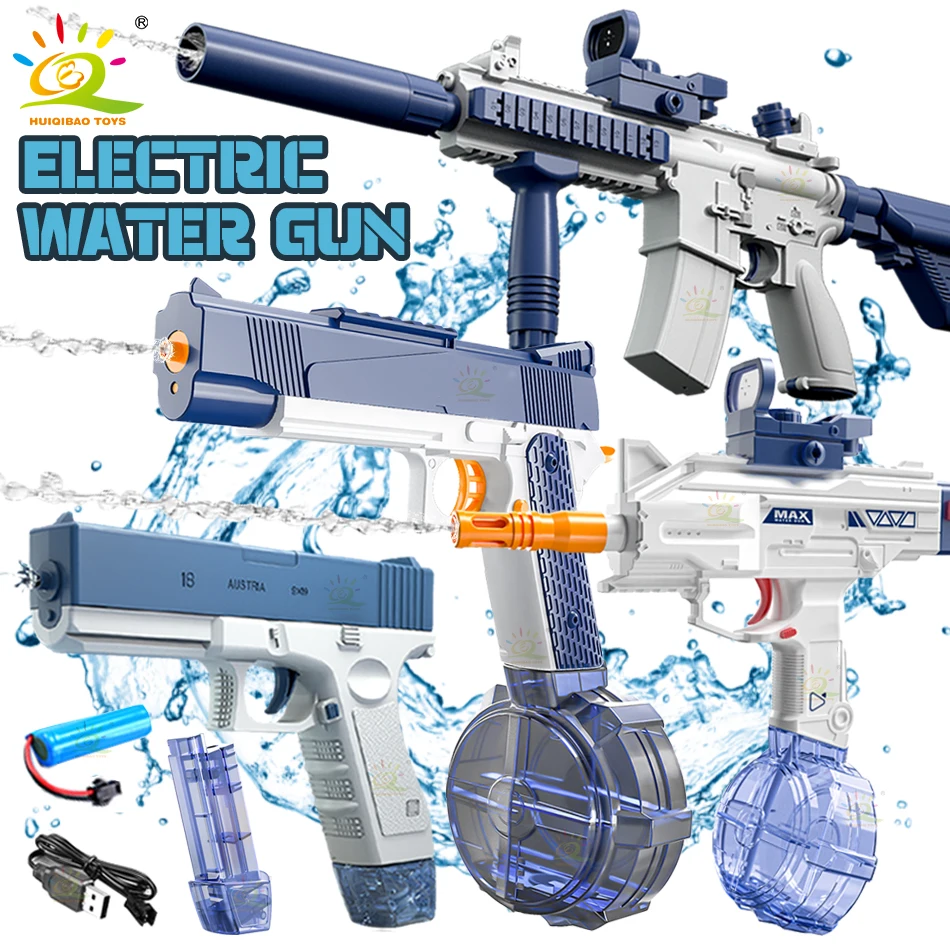 M416 M1911 Uzi Water Gun Electric Pistol Shooting Game Toys Cannon Summer Outdoor Waters Fights Beach Children's Toy Boys Gifts Water Guns Water Toy Launcher
