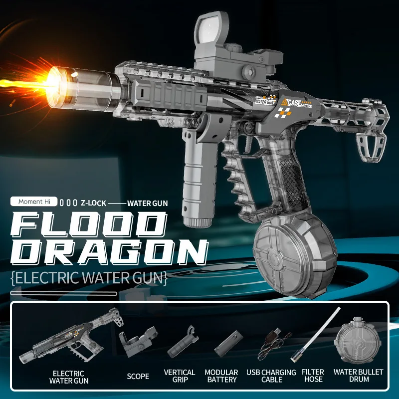Fire Breathing Dragon Electric Water Guns Toys For Kids Automatic Linkage Children Shooting Game Squirt Gun Summer_voghion.com